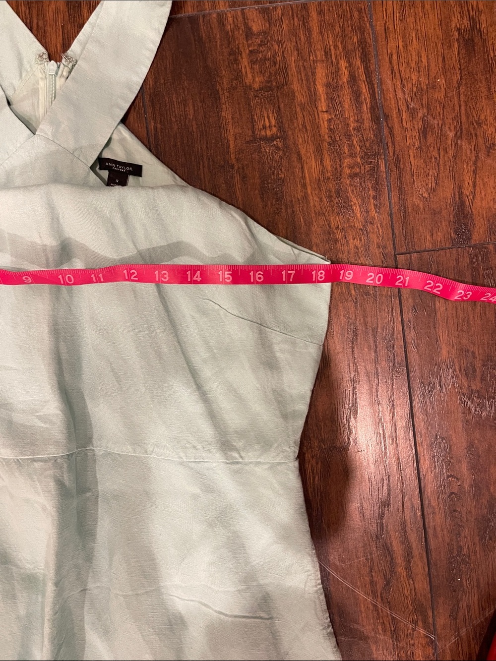 Ann Taylor Linen Mint Halter Maxi Dress with pockets - Picture 4 of 5